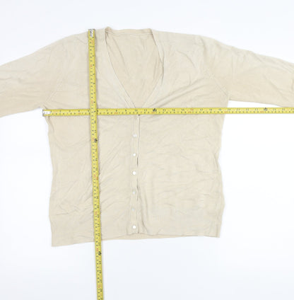 Womens UK Size 14 BHS Beige Cardigan Jumper
