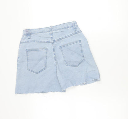PrettyLittleThing Womens Blue Cut-Off Denim Shorts Size 10
