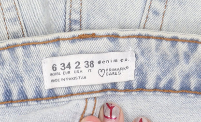 Primark Women’s Blue Denim Cut-Off Shorts Size 6 High Rise