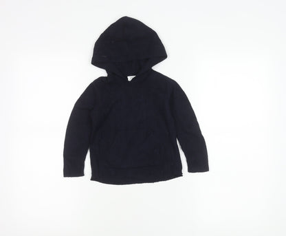 Zara Girls Blue Knit Pullover Hoodie 3-4 Years Long Sleeve