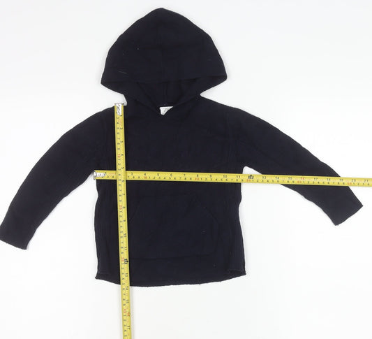 Zara Girls Blue Knit Pullover Hoodie 3-4 Years Long Sleeve