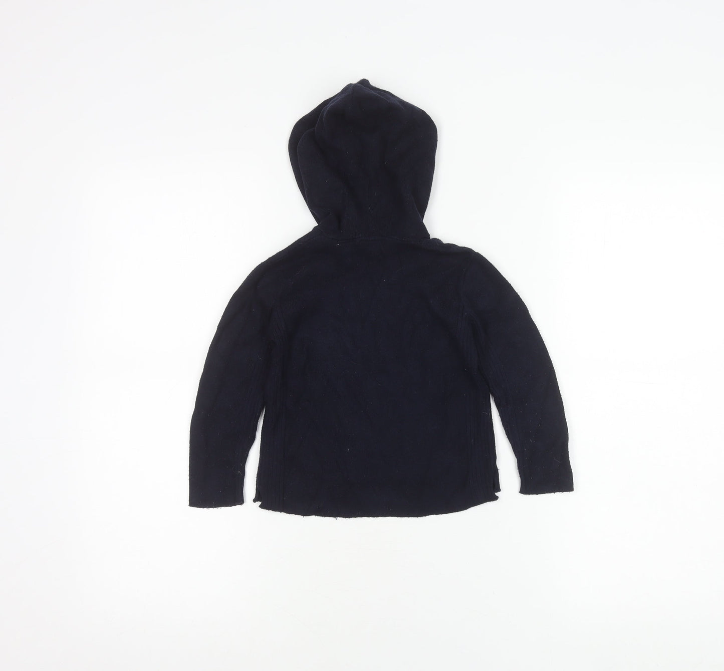 Zara Girls Blue Knit Pullover Hoodie 3-4 Years Long Sleeve