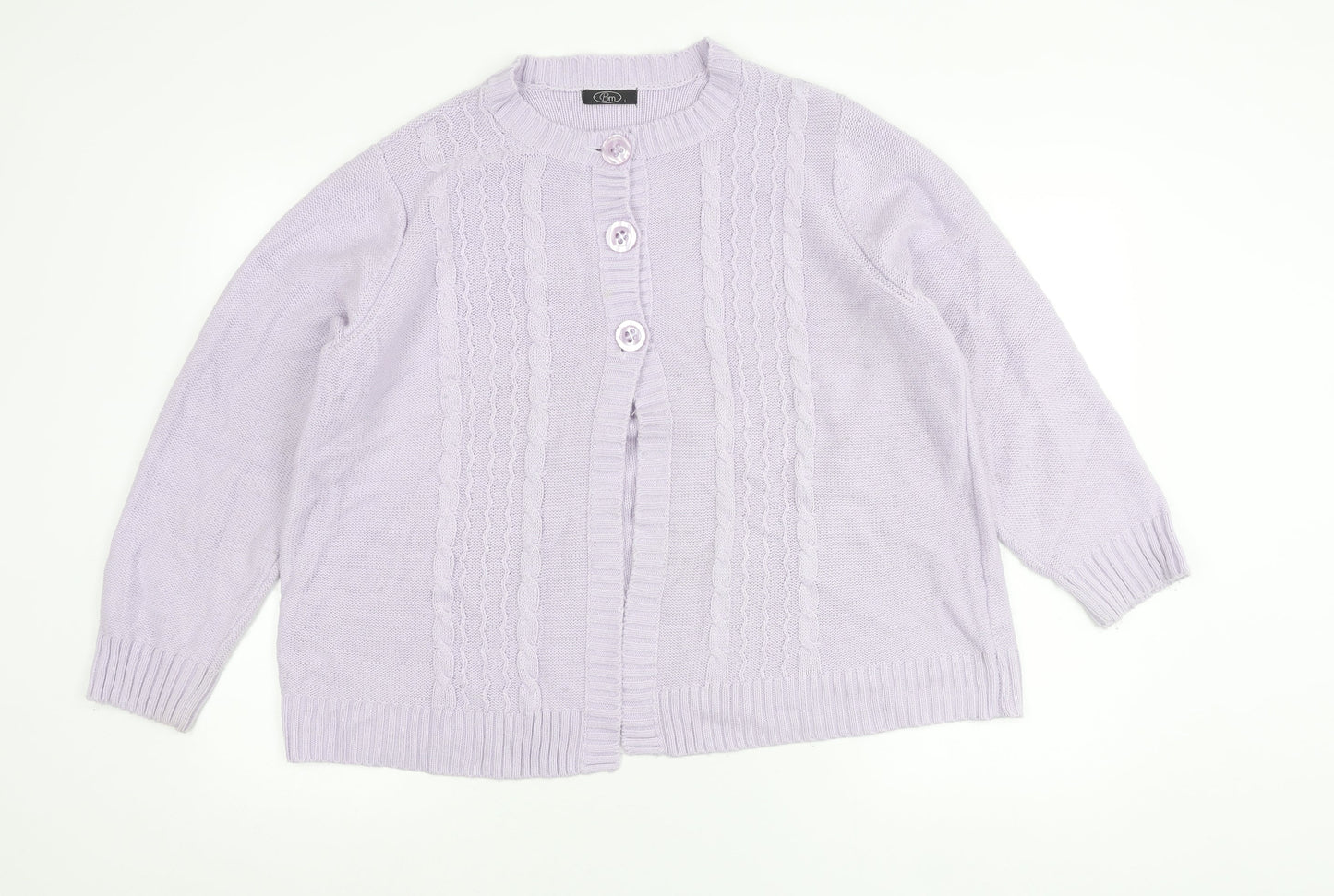 Womens UK Size L BM Purple Cardigan Jumper