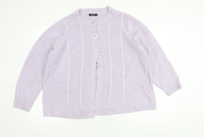 Womens UK Size L BM Purple Cardigan Jumper