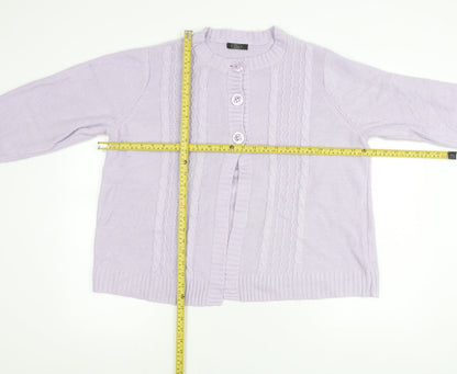 Womens UK Size L BM Purple Cardigan Jumper