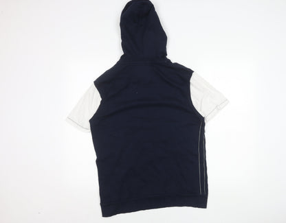 Urban Spirit Men's Blue Graphic Sleeveless Pullover Hoodie M