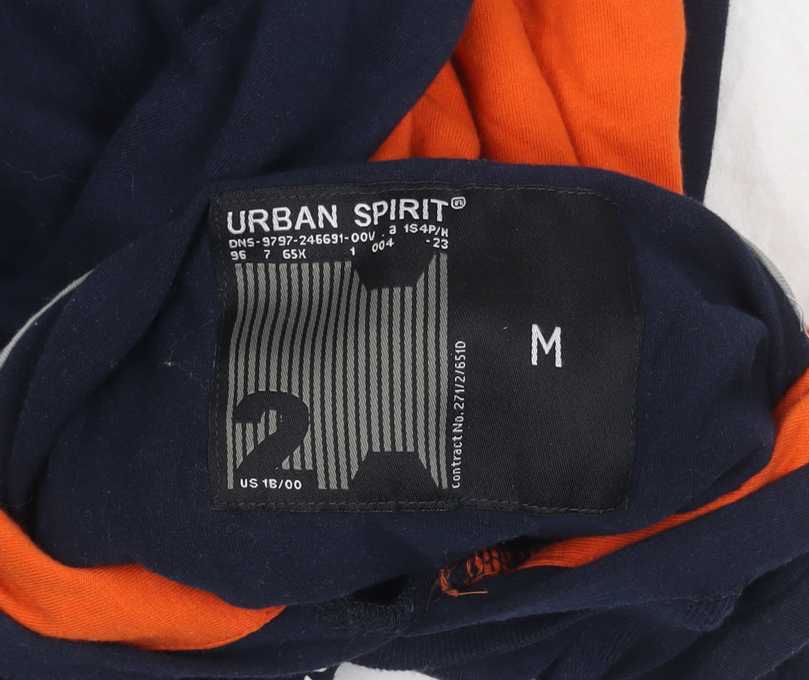 Urban Spirit Men's Blue Graphic Sleeveless Pullover Hoodie M