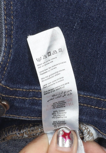 New Look Women’s Blue Denim Dungaree Shorts UK 10 Adjustable Straps