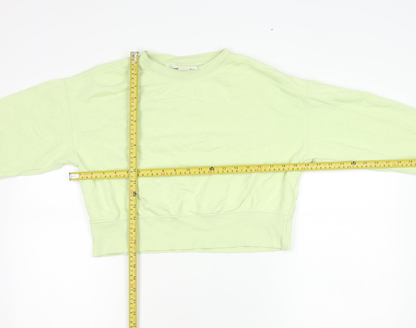 Monki Womens Green XS Sweatshirt Crew Neck Cotton Casual