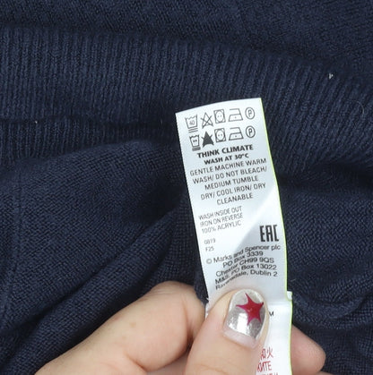 Womens UK Size L Marks and Spencer Blue Pullover Jumper