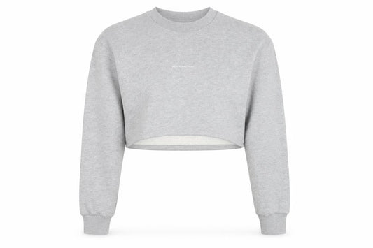 Good For Nothing Womens Grey Cotton Cropped Sweatshirt Size S