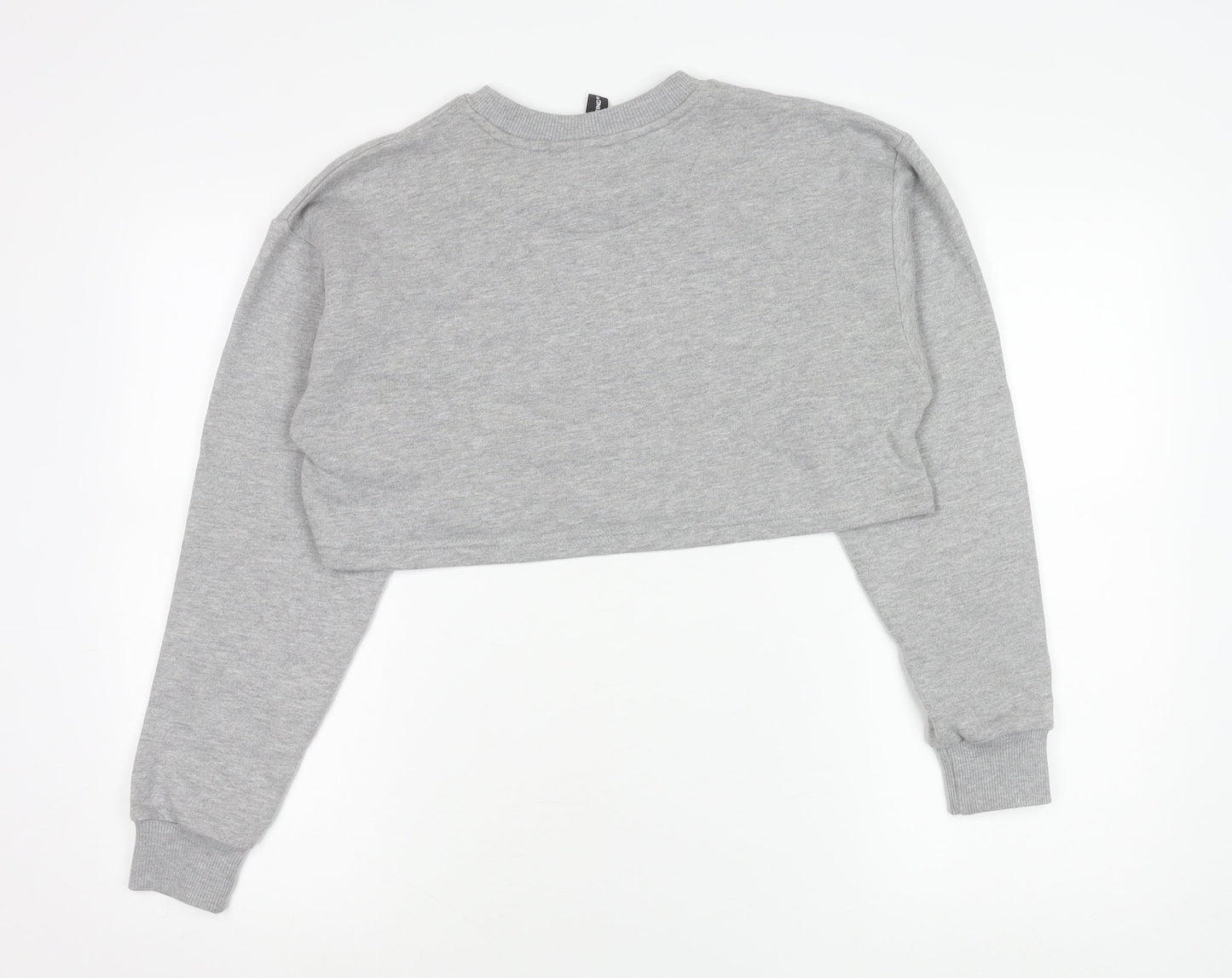 Good For Nothing Womens Grey Cotton Cropped Sweatshirt Size S