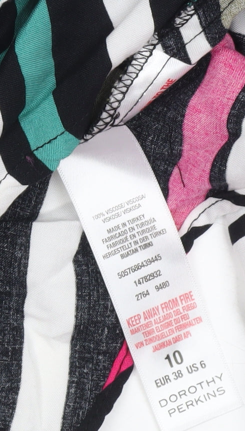 Dorothy Perkins Women’s Multicoloured Striped Wrap Midi Skirt Size 10