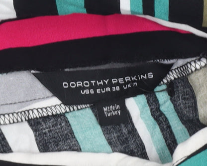 Dorothy Perkins Women’s Multicoloured Striped Wrap Midi Skirt Size 10