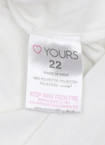 Womens UK Size 22 Yours White Basic Blouse