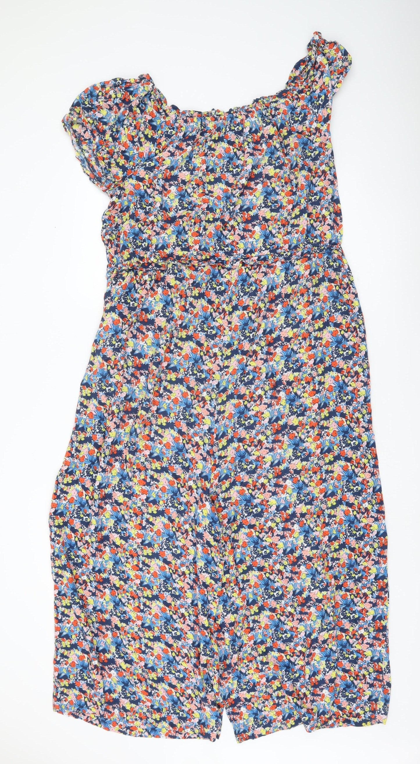 Next Womens Multicoloured Floral Viscose Playsuit Size 20