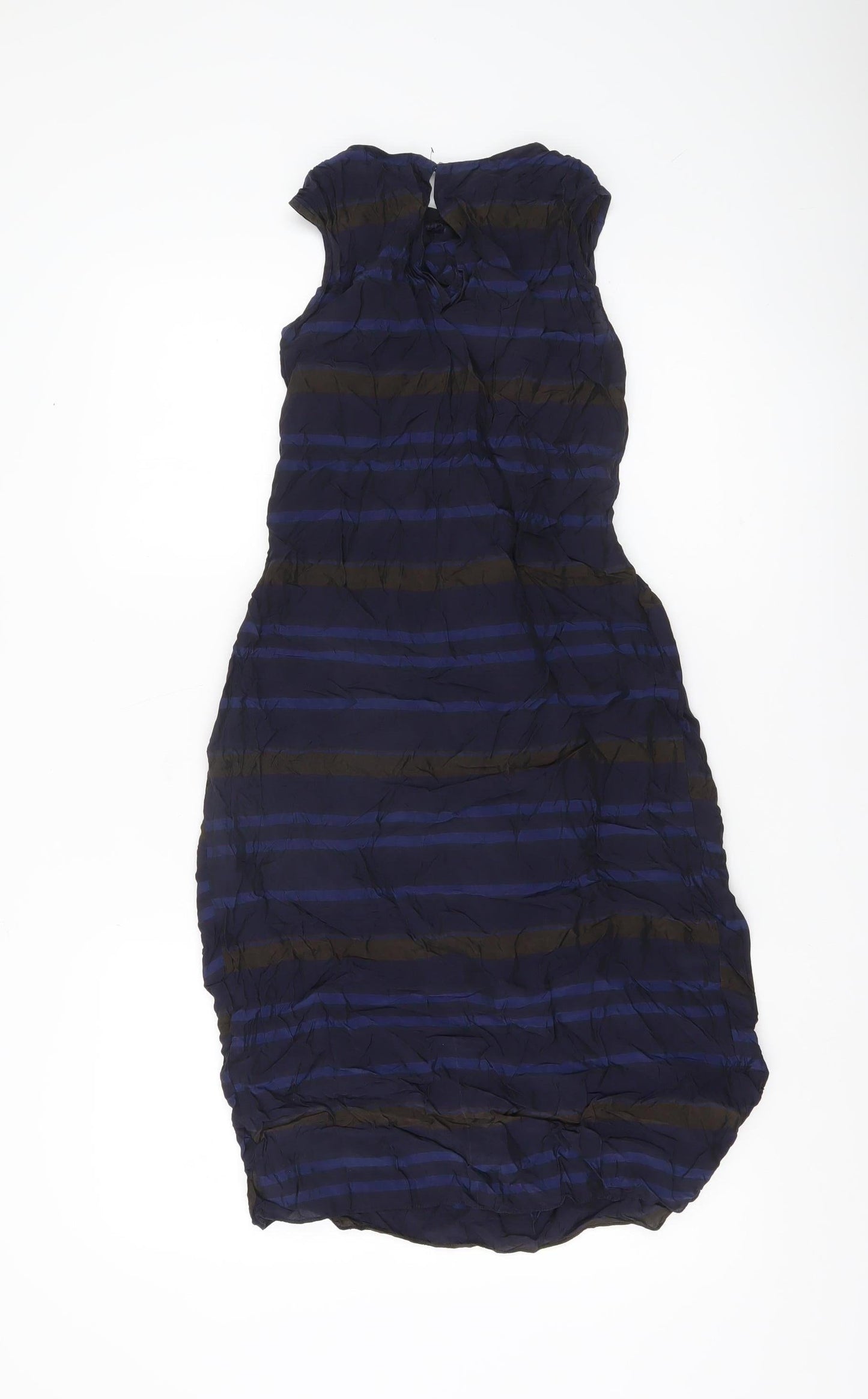 Jigsaw Womens Blue Striped Sheath Dress UK 6 Sleeveless Partywear