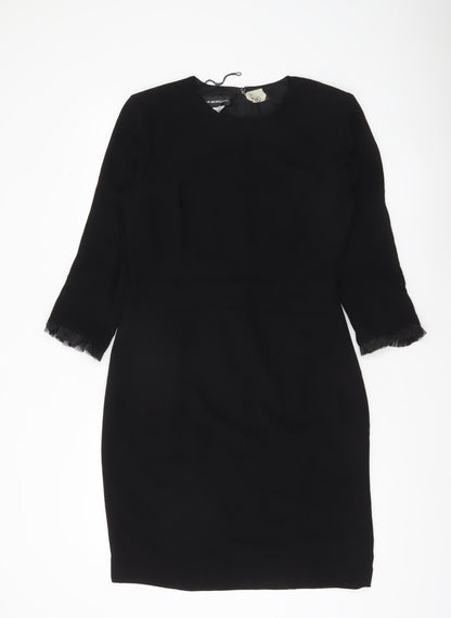 Donna Morgan Women’s Black Sheath Dress Size 8 Knee Length 3/4 Sleeve