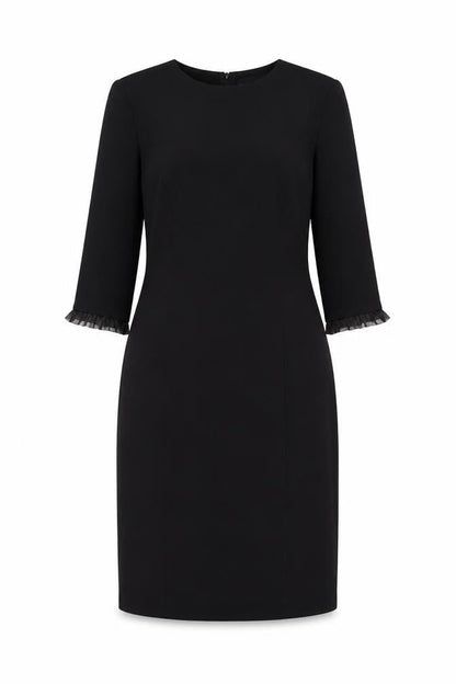 Donna Morgan Women’s Black Sheath Dress Size 8 Knee Length 3/4 Sleeve