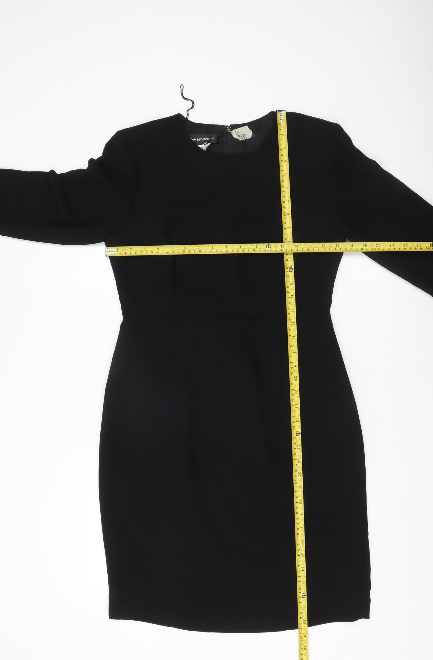 Donna Morgan Women’s Black Sheath Dress Size 8 Knee Length 3/4 Sleeve