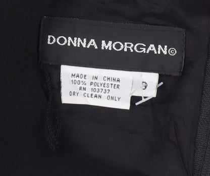 Donna Morgan Women’s Black Sheath Dress Size 8 Knee Length 3/4 Sleeve