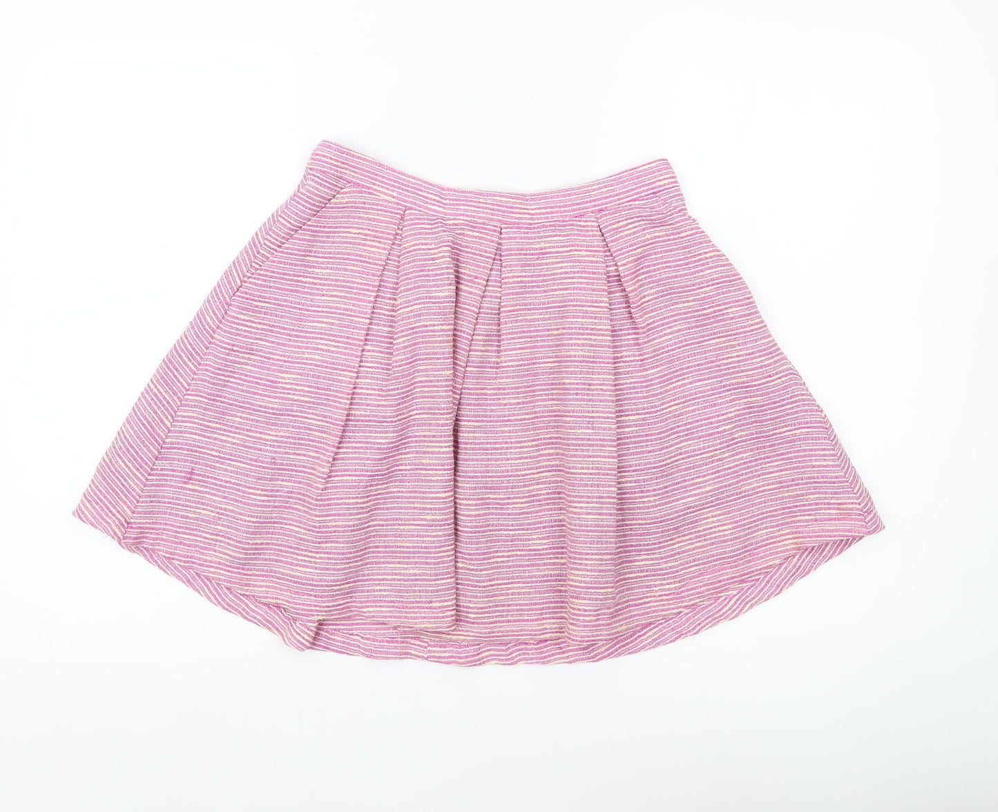New Look Women’s Pink Striped A-Line Skirt Size 8 Short