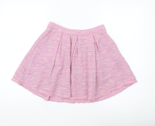 New Look Women’s Pink Striped A-Line Skirt Size 8 Short