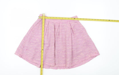 New Look Women’s Pink Striped A-Line Skirt Size 8 Short
