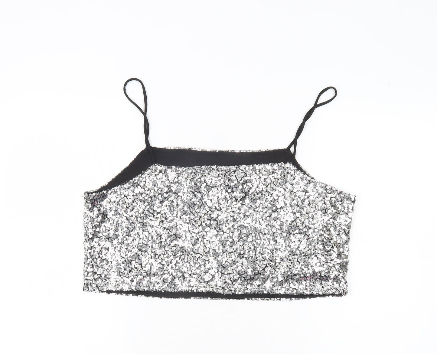 Womens UK Size L Monki Silver Camisole Tank