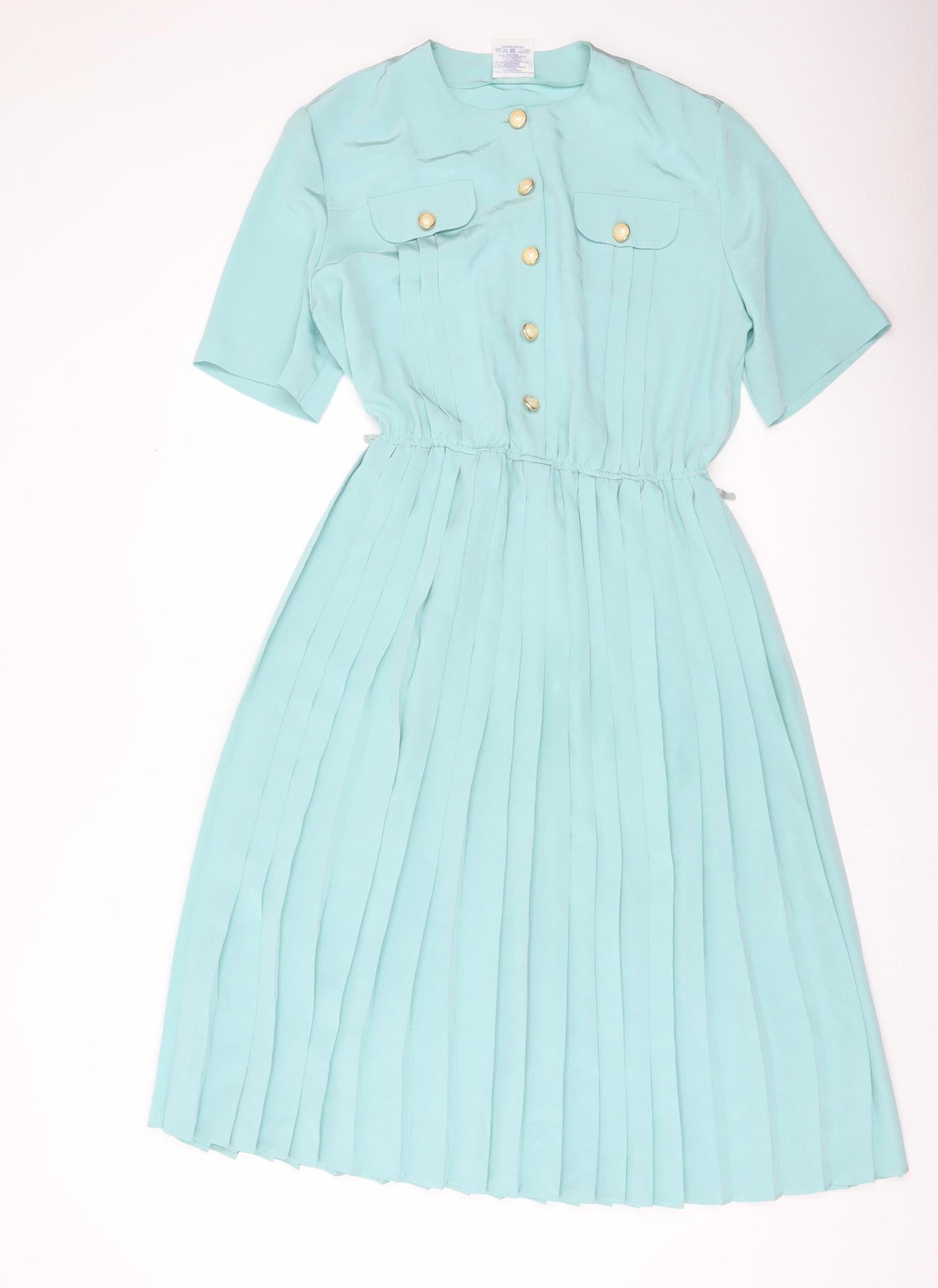 Eastex Women’s Blue Pleated Midi Shirt Dress Size 14