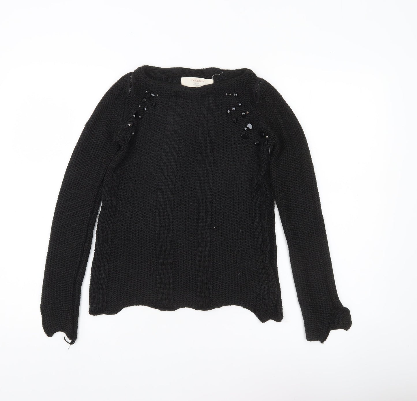 Womens UK Size S Zara Black Pullover Jumper