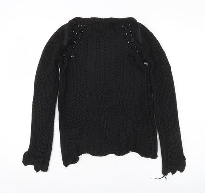 Womens UK Size S Zara Black Pullover Jumper
