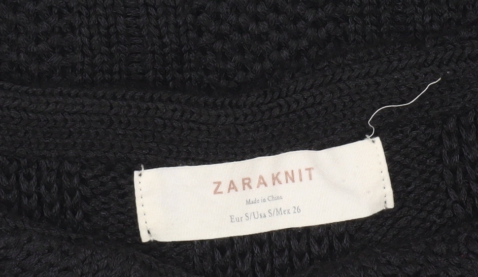 Womens UK Size S Zara Black Pullover Jumper