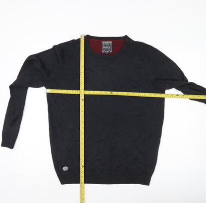 Kensington Eastside Men Black M Crew Neck Pullover Jumper Knit