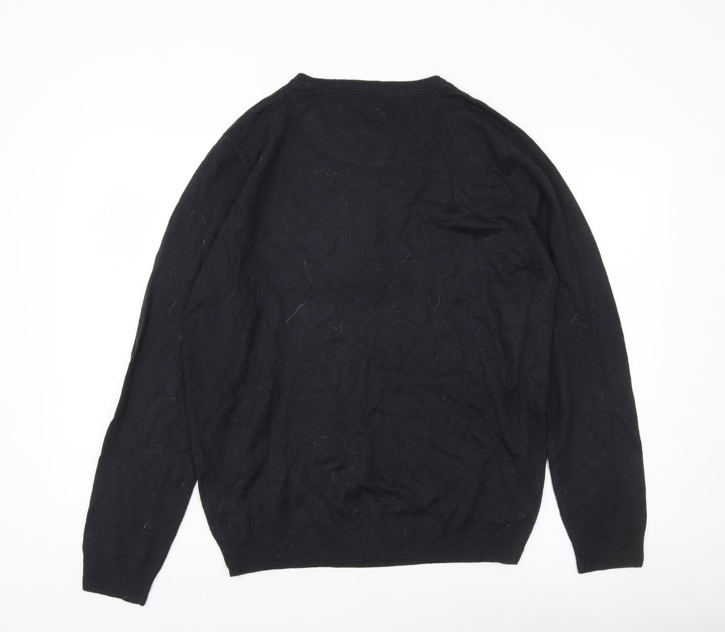 Kensington Eastside Men Black M Crew Neck Pullover Jumper Knit