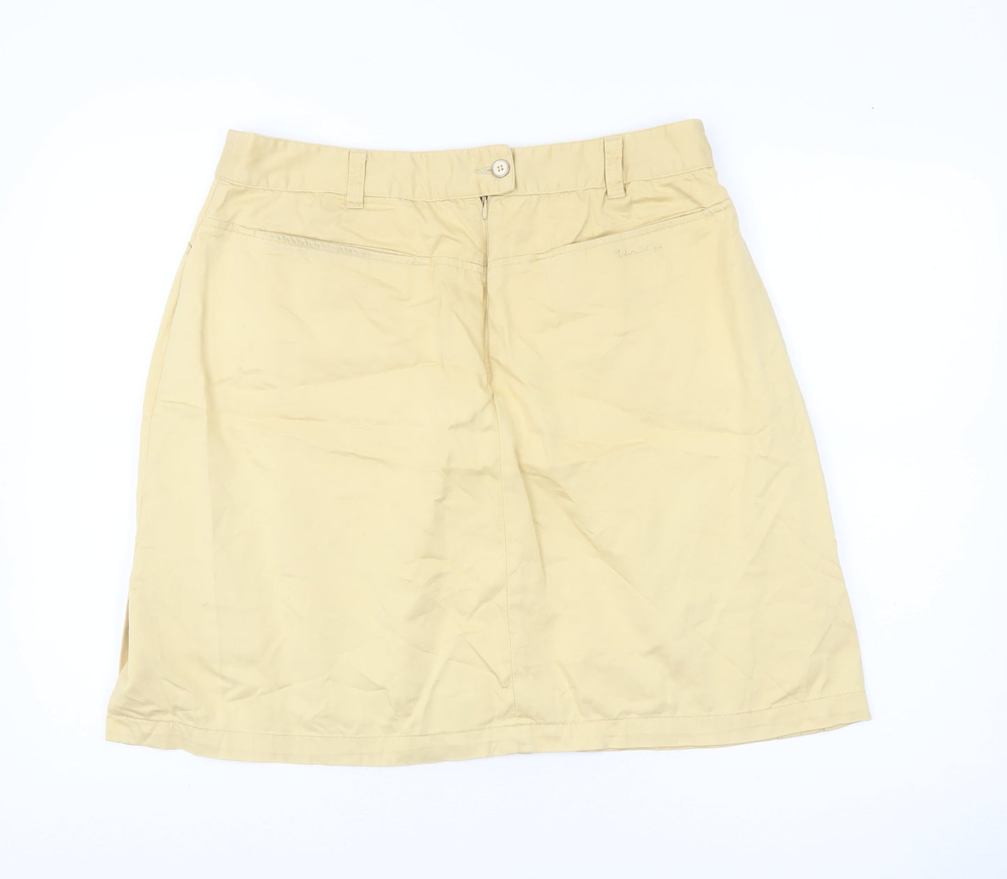 Daily Women Beige Cotton Knee Length Skirt Size M