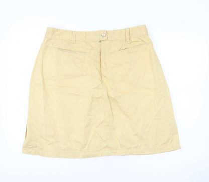 Daily Women Beige Cotton Knee Length Skirt Size M