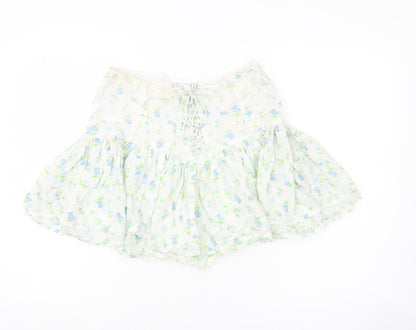 ASOS Women’s White Floral Peasant Skirt Size 12 Cotton Lace