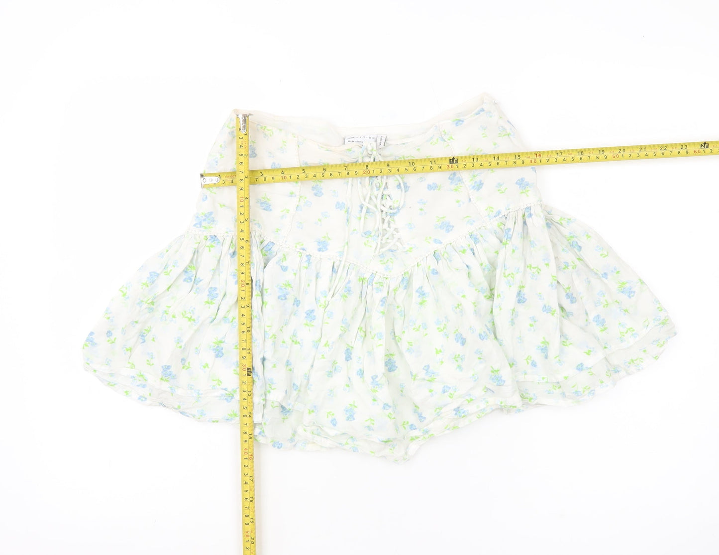 ASOS Women’s White Floral Peasant Skirt Size 12 Cotton Lace