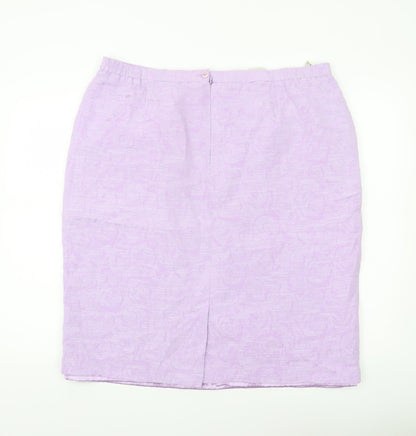 Eastex Womens Purple Size 22 Pencil Skirt Lined Viscose Cotton