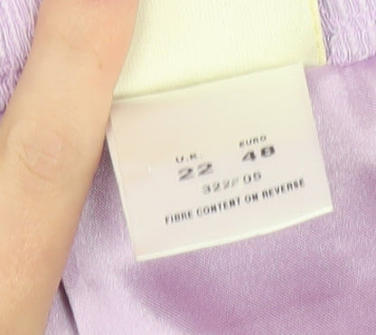 Eastex Womens Purple Size 22 Pencil Skirt Lined Viscose Cotton