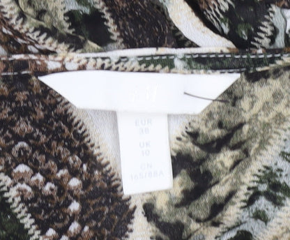 Womens UK Size 10 H&M Multicoloured Tunic Blouse