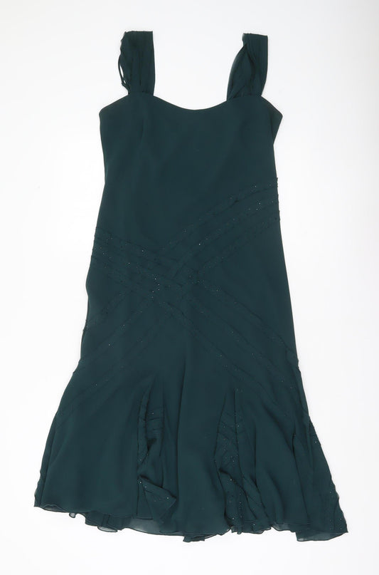 Marks and Spencer Women’s Green Size 10 A-Line Formal Beaded Dress