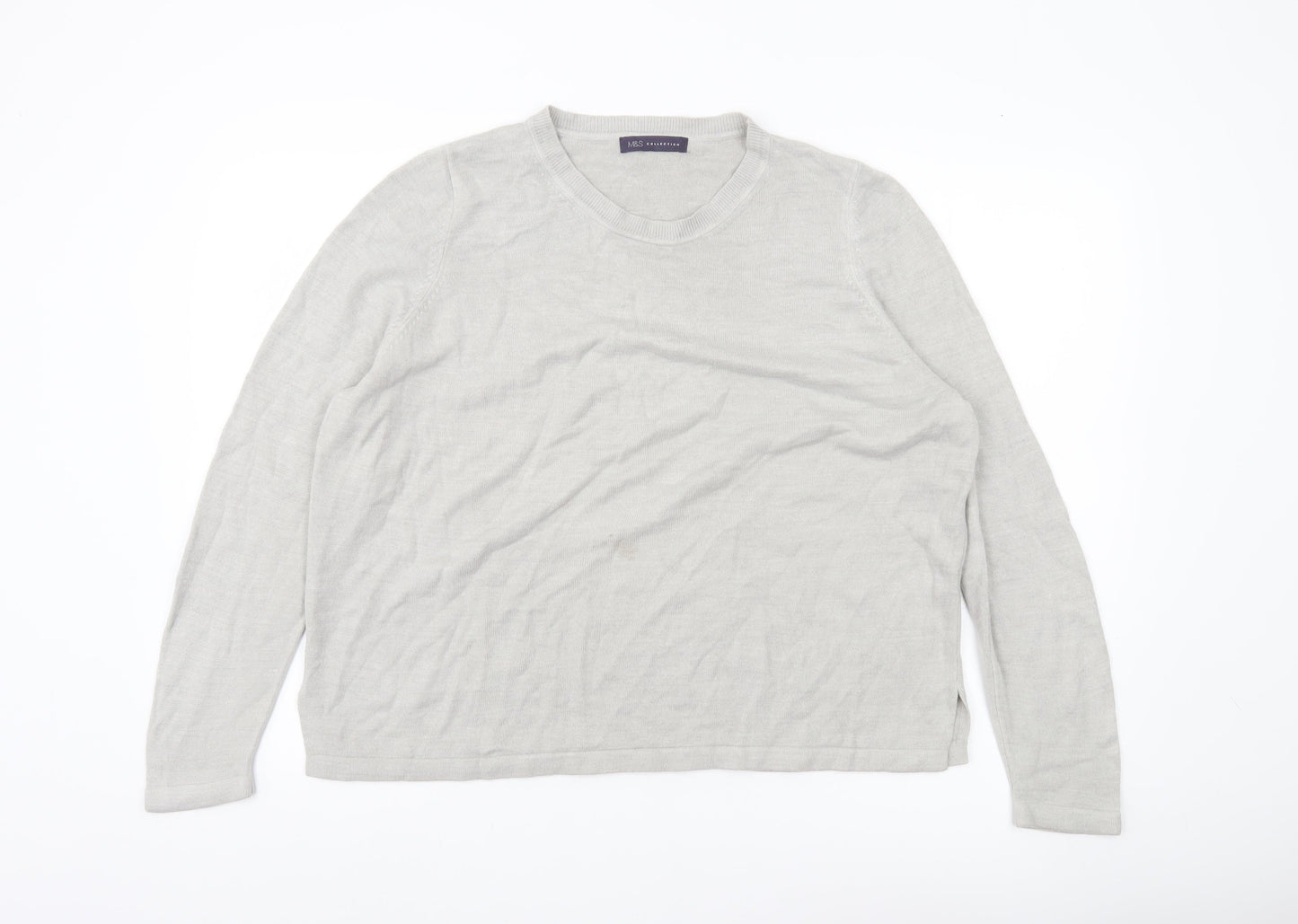 Womens UK Size 20 Marks and Spencer Grey Pullover Jumper
