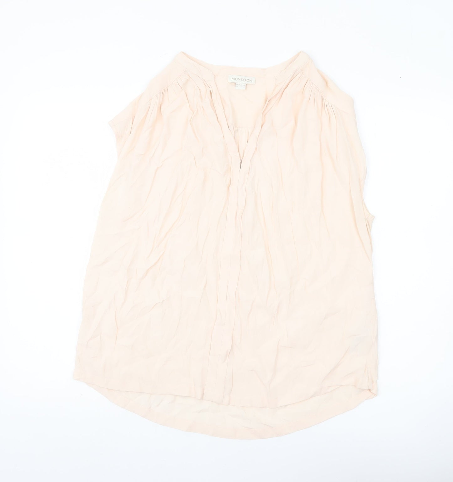 Womens UK Size 14 Monsoon Beige Tunic Blouse