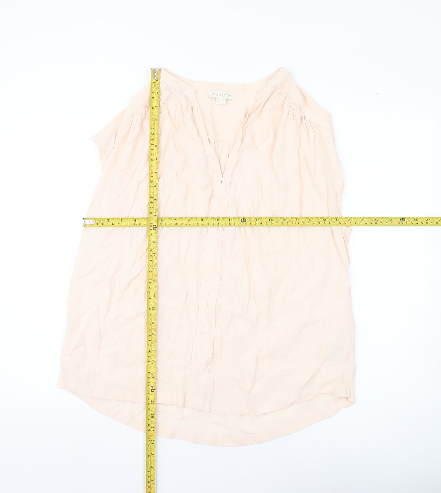 Womens UK Size 14 Monsoon Beige Tunic Blouse