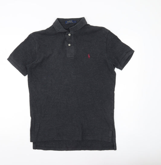 Ralph Lauren Men's Black Polo Shirt M Regular Fit Short Sleeve Cotton