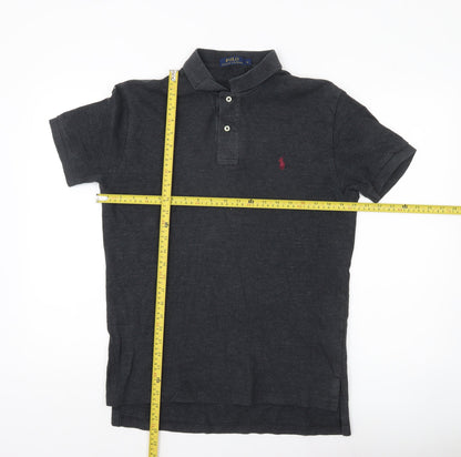Ralph Lauren Men's Black Polo Shirt M Regular Fit Short Sleeve Cotton