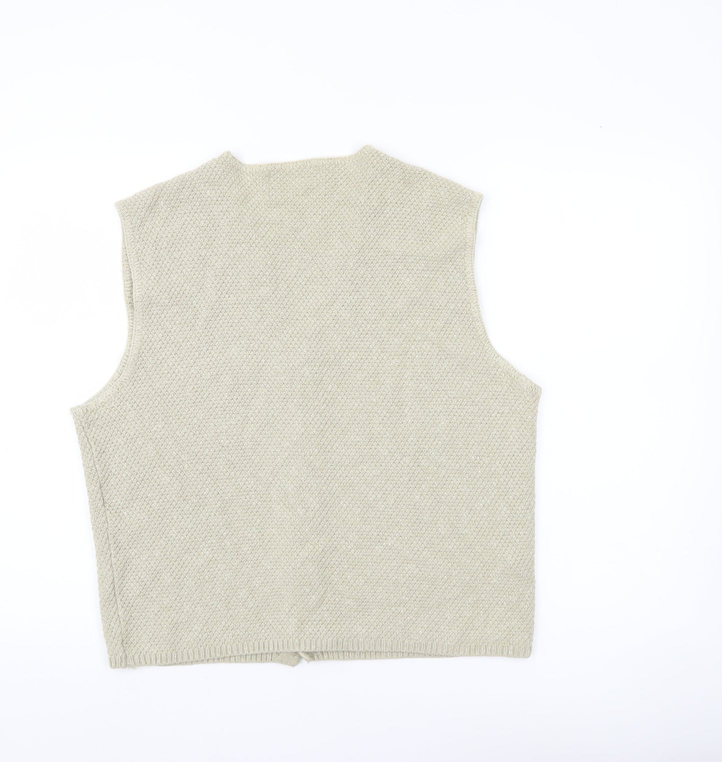 Marks and Spencer Men’s Beige Knit Vest Jumper Medium V-Neck