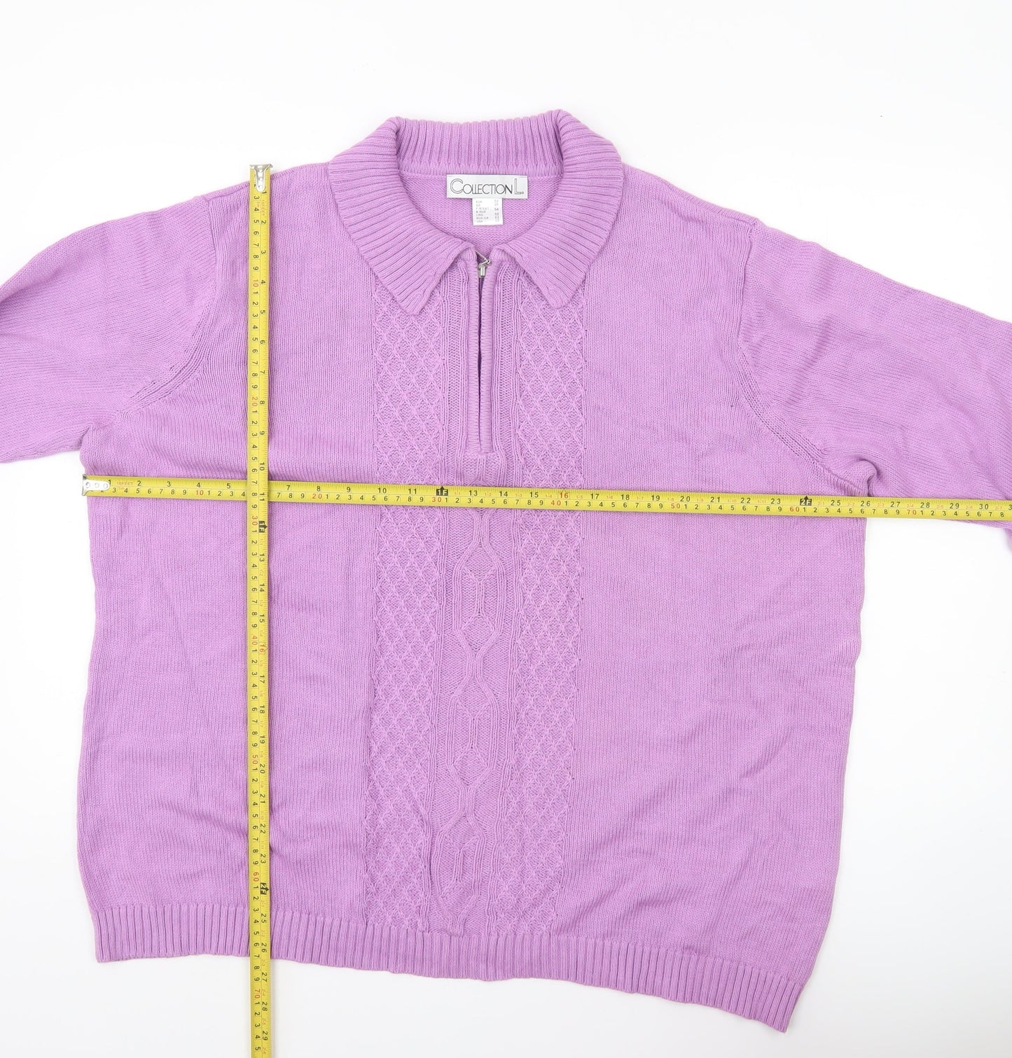 Womens UK Size 26 Collection L Purple Full Zip Jumper